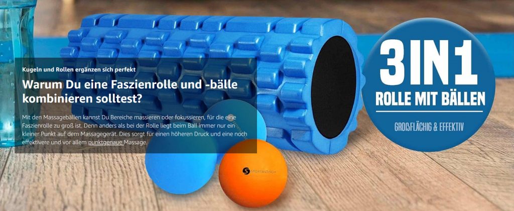 Faszienkugeln und -rollen ergänzen sich perfekt