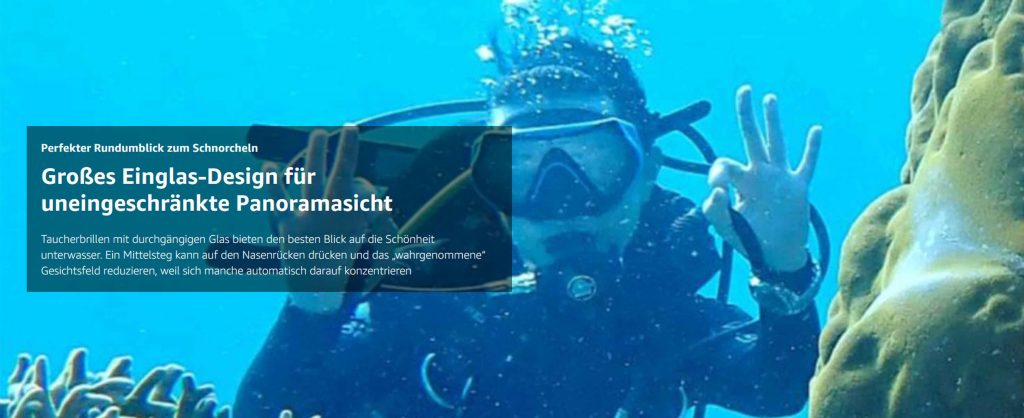 Taucherbrille: Großes Einglas-Design