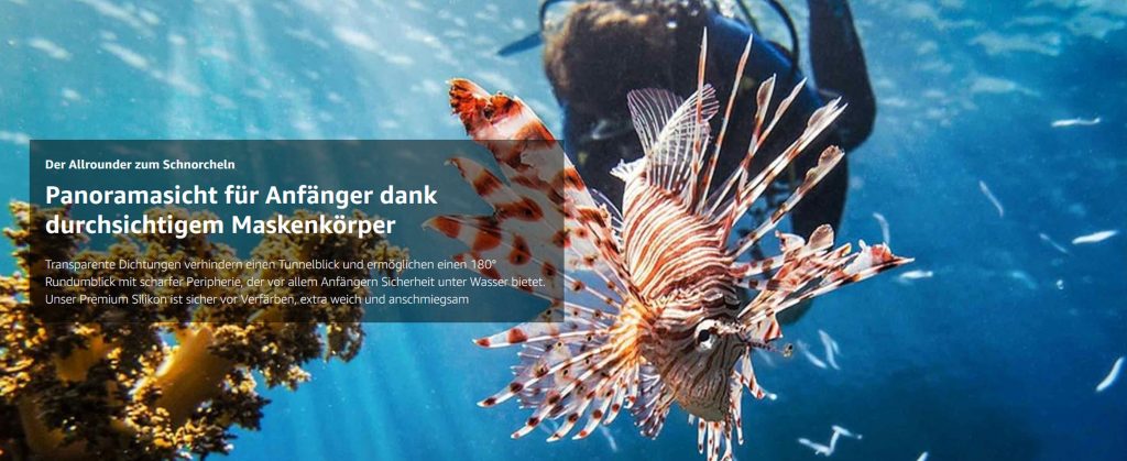 Panoramasicht für Anfänger dank durchsichtigem Maskenkörper