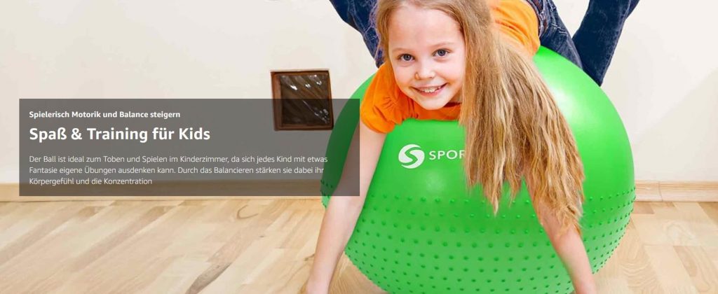 Gymnastikball für Kinder zum Toben und Spielen im Garten und Kinderzimmer