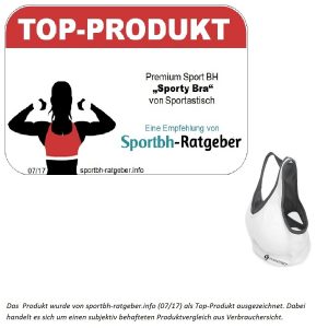 Das Produkt wurde von sportbh-ratgeber.info (07/17) als Top-Produkt ausgezeichnet. Dabei handelt es sich um einen subjektiv behafteten Produktvergleich aus Verbrauchersicht.