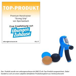 Der Handtrainer "Strong Grip" von Sportastisch wurde zum Top-Produkt von uebungenzuhause.de gewählt.