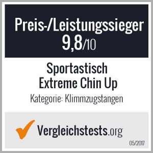 Die Klimmzugstange "Extreme Chin Up" wurde von Vergleichstests.org zum Preis-/Leistungssieger gewählt.